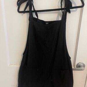 Black Sleeveless Romper with Tie Straps
